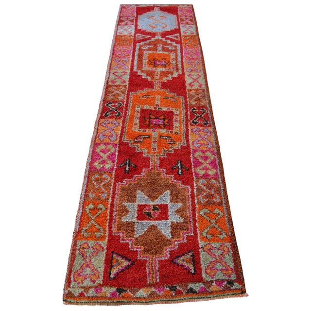 1970s Hand-Knotted Turkish Kurdish Runner For Sale - Image 5 of 12