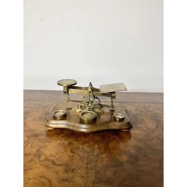 Antique Victorian Brass Postal Scales, 1880s For Sale - Image 6 of 6