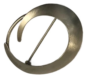 1970s Beau Sterling Modernist Circle Swirl Pin / Brooch