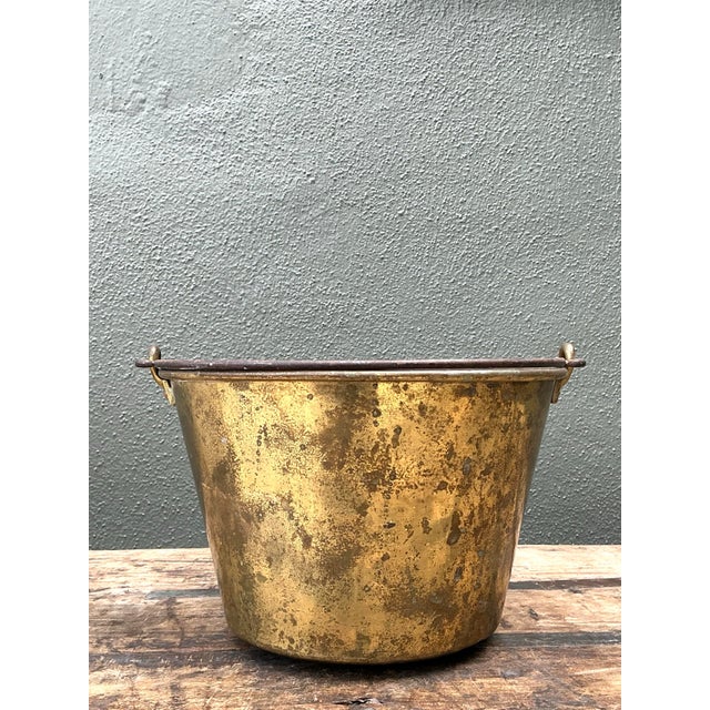 Vintage Spun Brass Bucket For Sale - Image 9 of 12