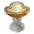 Vintage Gold Murano Blown Glass Bowl on Pedestal Base For Sale