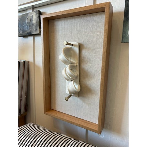 Vintage Sculptural Relief Wall Art in New Custom Frame For Sale In Los Angeles - Image 6 of 13