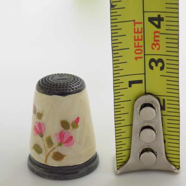 Vintage Italian Handmade Genuine Silver Hand Enameled Thimble Made in Florence Tuscany For Sale - Image 10 of 10