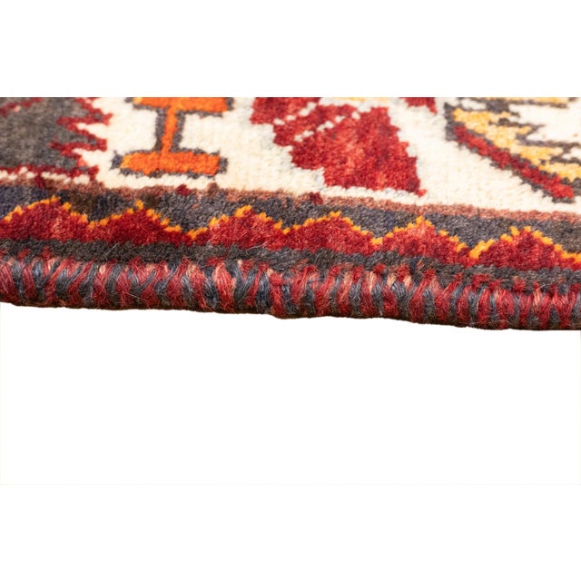 Semi-Antique Hand-Knotted Persian Qashqai Rug 5'5" X 6'11" For Sale - Image 13 of 16