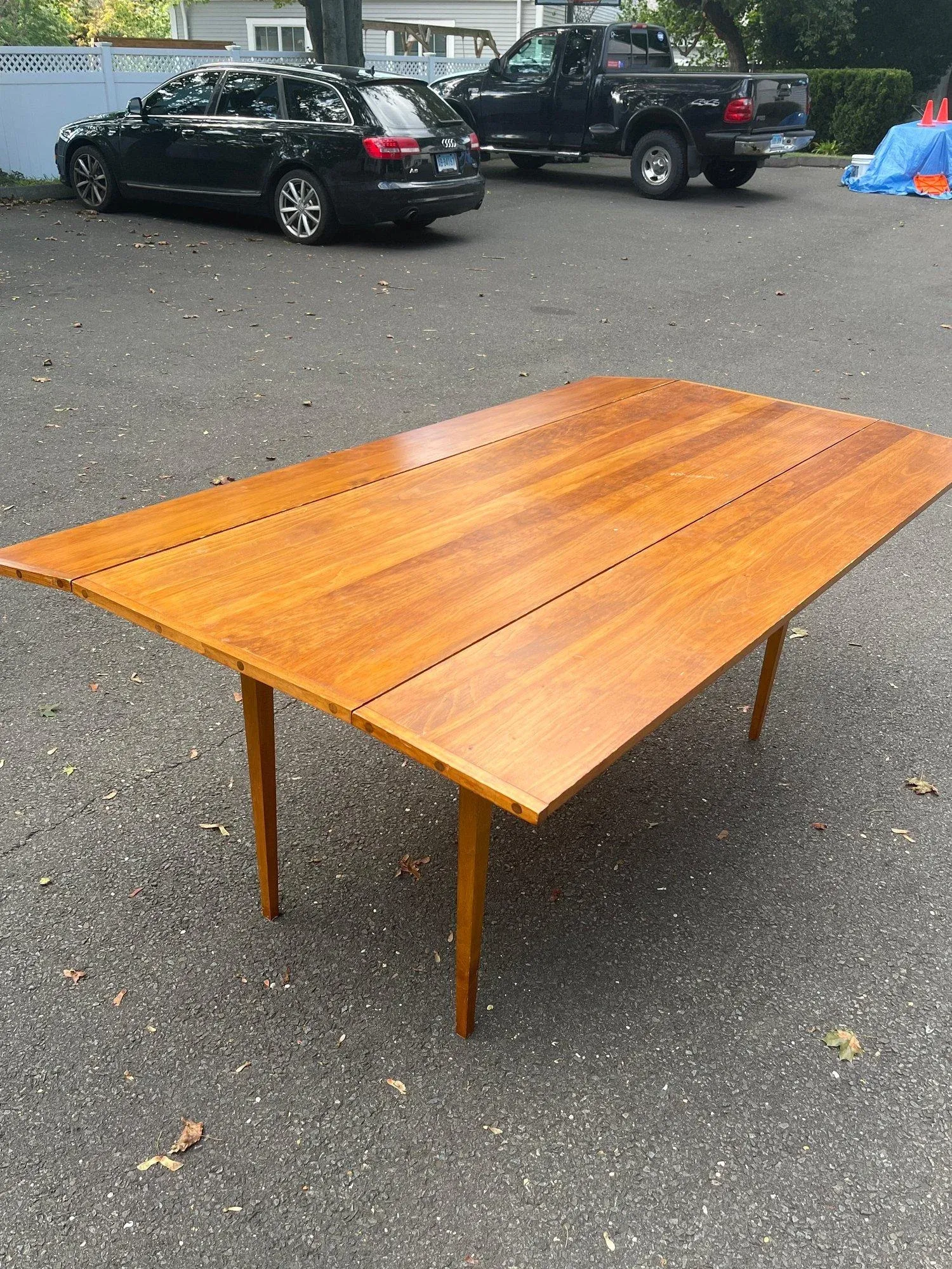 Mid 20th Century Shaker Style Six Foot Cherry Drop Leaf Dining