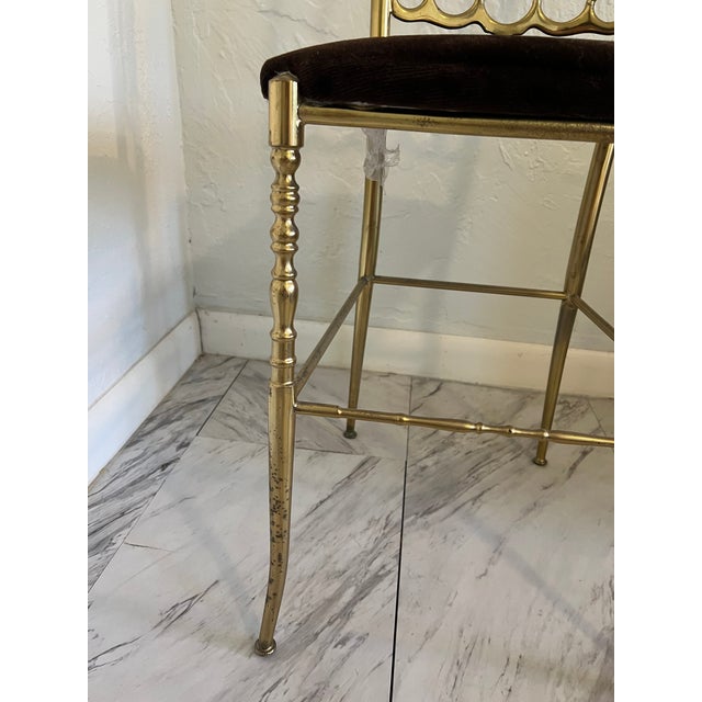 Brass Pair of Vintage Italian Brass Chiavari High-Back Opera Chairs, 1960s — Palm Beach Estate For Sale - Image 8 of 12