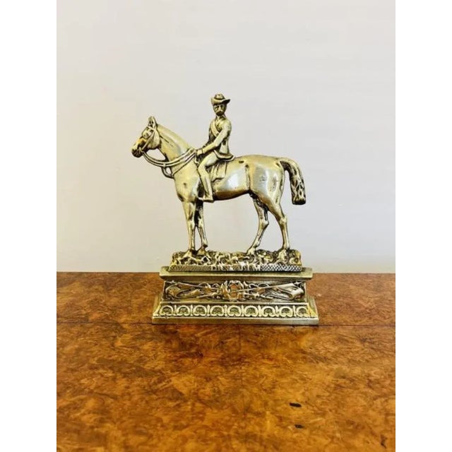 Victorian Brass Ornate Dr Jim Doorstop, 1890s For Sale - Image 3 of 4