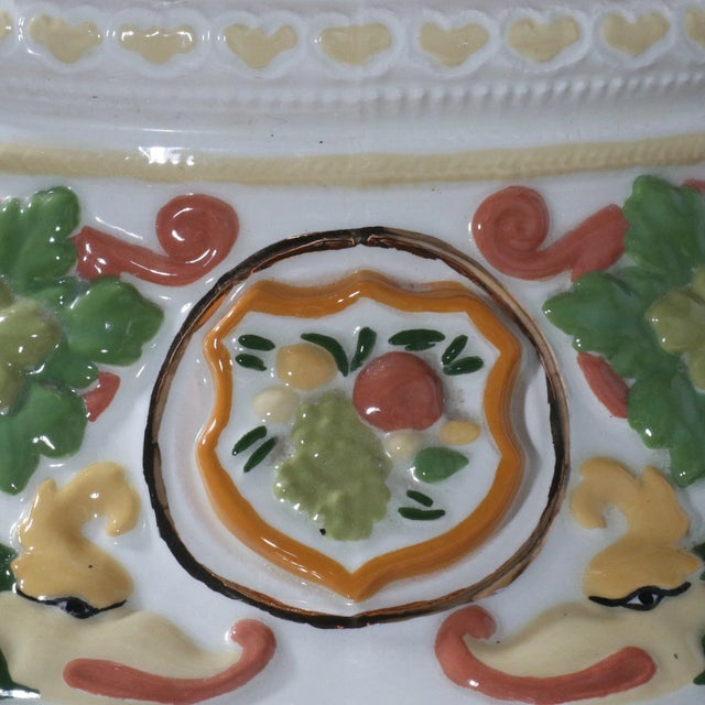 Monumental Florentine Hand Painted Signed Lamp with Caned Pagoda Shade For Sale - Image 12 of 12