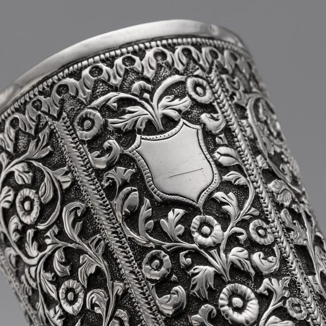 Silver Antique 19th Century Indian Kutch Silver Beaker, 1890 For Sale - Image 8 of 15
