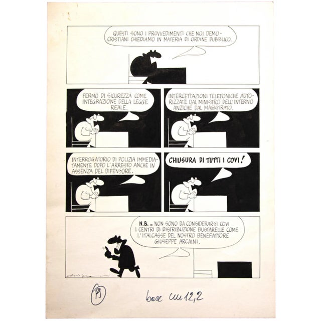 Political Comics is an original drawing in China ink, realized in 1977 by the Italian cartoonist Alfredo Chiappori. Good...