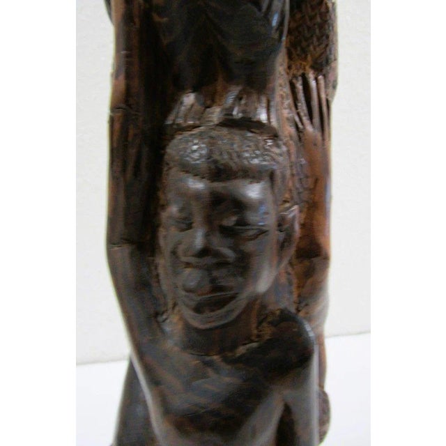 Vintage Makonde Tree of Life Ujamaa Wood Carving Sculpture For Sale - Image 13 of 17