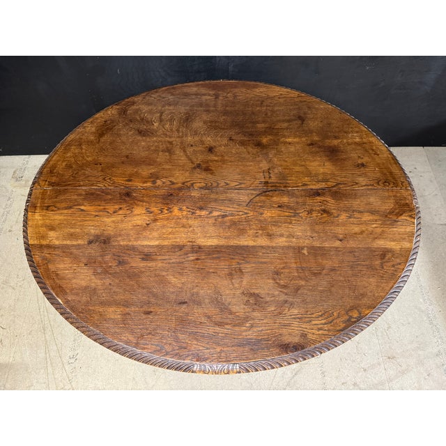Brown French Carved Oak Hunting Table, 1860 For Sale - Image 8 of 10