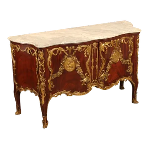Mid 20th Century Herraiz French Regence Style Marble Commode