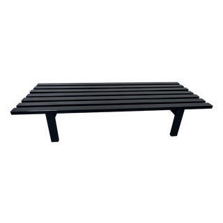 Mid-Century Modern Japandi Black Slat Bench Coffee Table by Martin Visser for T Spectrum, 1960s For Sale