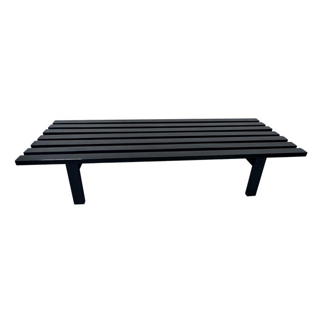Mid-Century Modern Japandi Black Slat Bench Coffee Table by Martin Visser for T Spectrum, 1960s For Sale