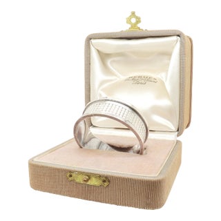 Antique Hermès Art Deco Period Sterling Silver Napkin Ring & Box For Sale