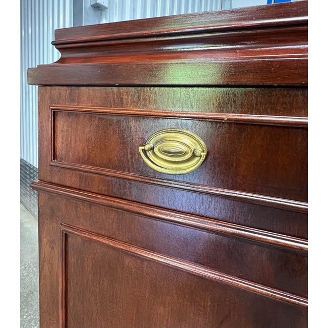 Vintage 1940’s Mahogany Double Pedestal Sideboard For Sale - Image 9 of 12