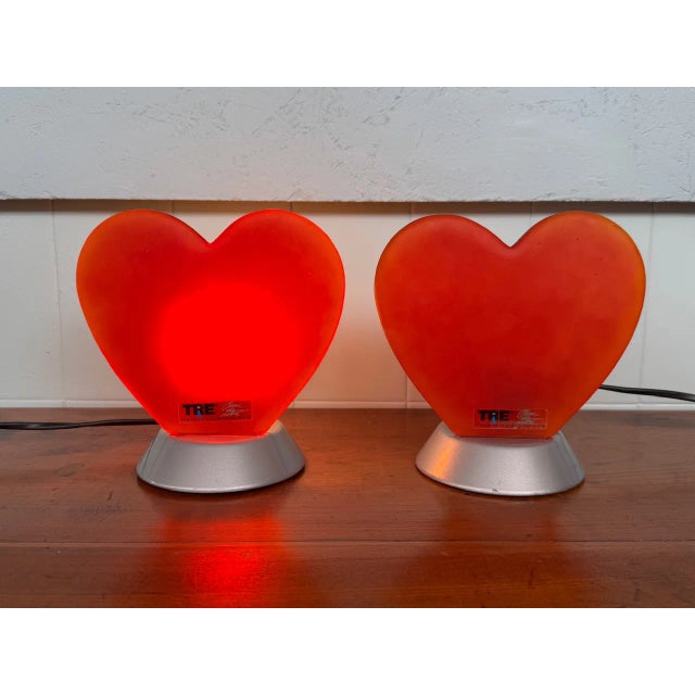 Heart Table Lamps in Murano Glass by Carlo Nason for iTtre, Italy, 1990s, Set of 2 For Sale - Image 4 of 16