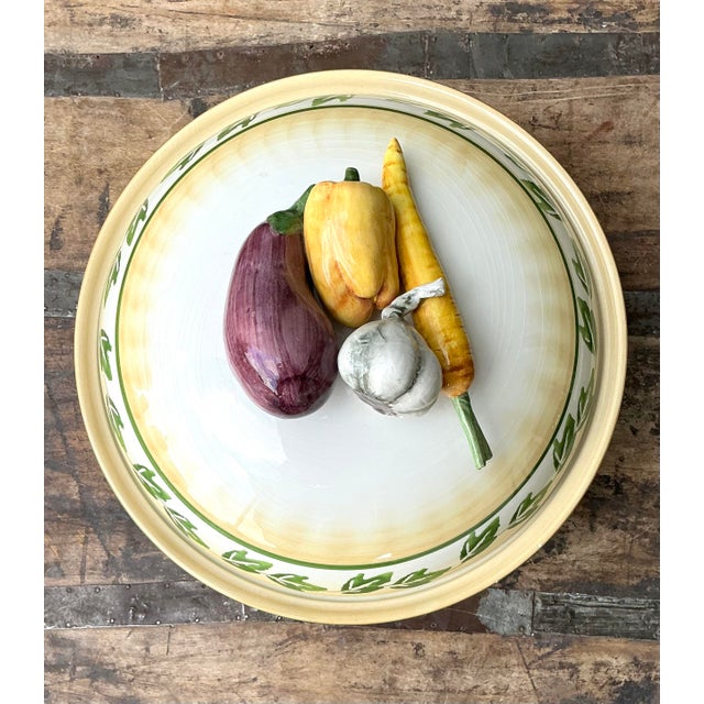 Eggplant Vintage Italian Glazed Ceramic Vegetable Lidded Bowl For Sale - Image 8 of 12