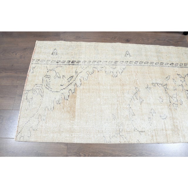 1970s Vintage Turkish Handmade Wool Cotton Runner Rug For Sale - Image 10 of 11