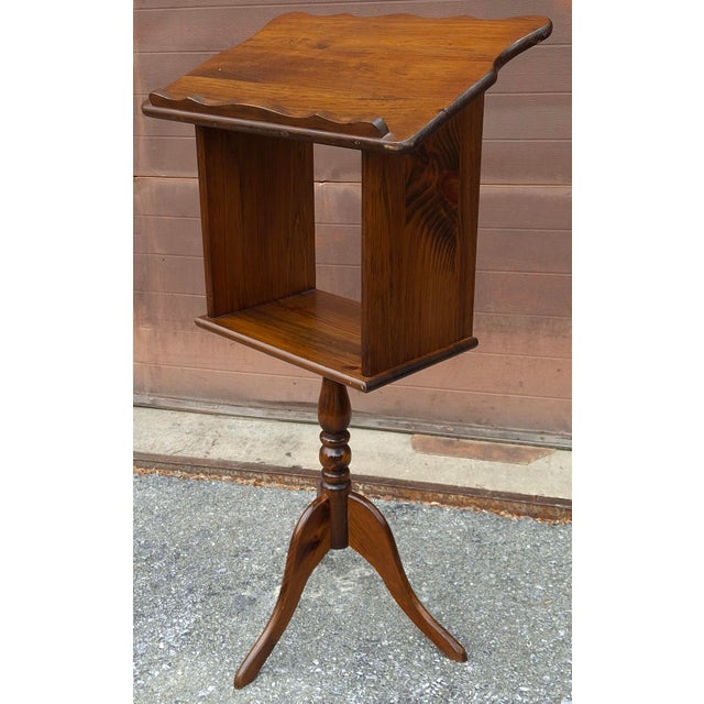 Mid Century Century Style Walnut Lectern, Muisic or Dictionary Stand For Sale - Image 4 of 7