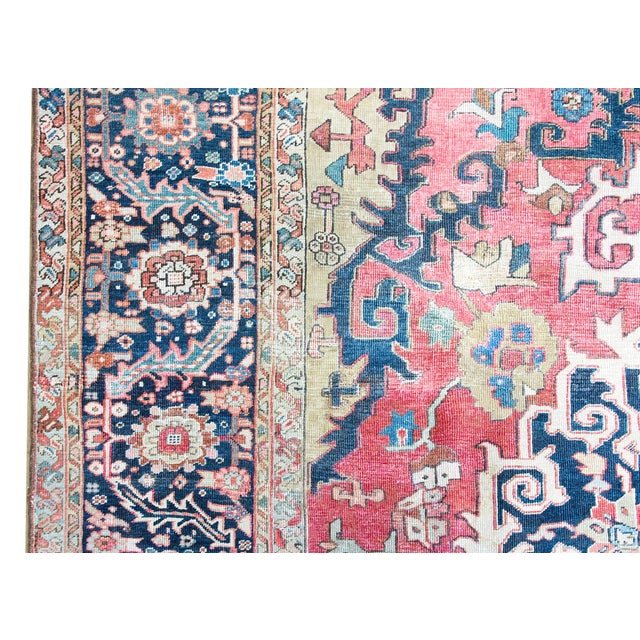 Textile 19th Century Persian Serapi Rug For Sale - Image 7 of 16