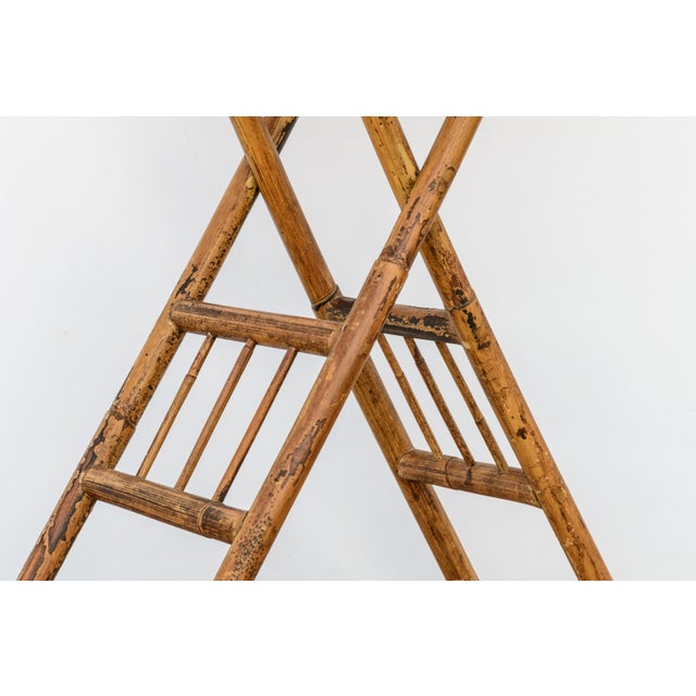 Antique Anglo-Japanese Aesthetic Movement Scorched Bamboo and Lacquer Butler Tray Table For Sale - Image 9 of 9