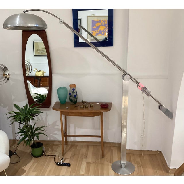 Vintage Italian Adjustable Aluminum Floor Lamp, 1970s For Sale - Image 4 of 15