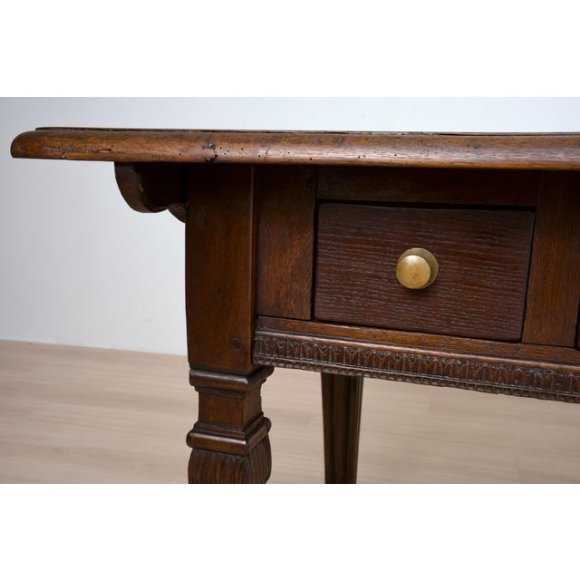 German Neo-Renaissance Oak Writing Table, 1890 For Sale - Image 10 of 14