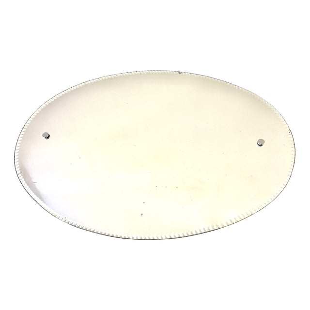 Large Oval Beveled Mirror, 1930s For Sale