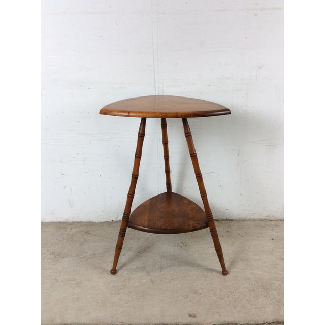 Mid Century Accent Table With Turned Wood Bamboo Style Legs For Sale - Image 13 of 18