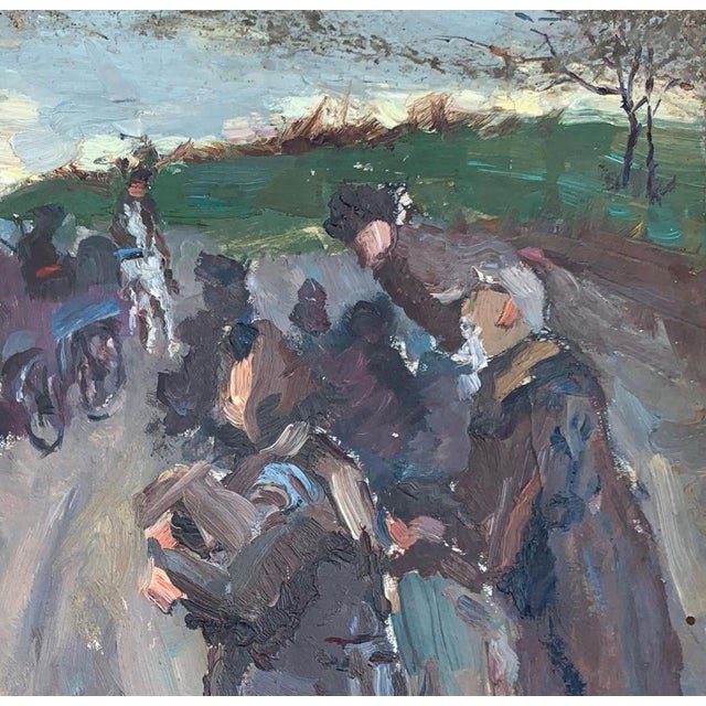 Campaign Socialist Realism Oil Painting, Ukrainian Artist Sokolovsky, 1970s 42-44 For Sale - Image 3 of 6