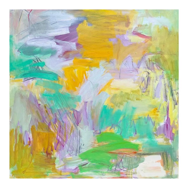 "Garden Escape" by Trixie Pitts Large Abstract Expressionist Oil Painting For Sale