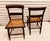 Antique Pair Hitchcock Chairs Black With Faded Greek Key Painting on Top of Chair Backs Cane Seats For Sale In Dallas - Image 6 of 11