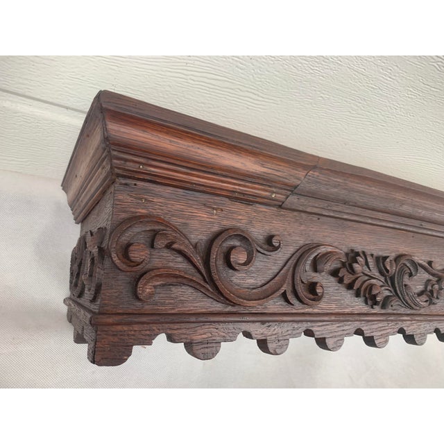 Set of two 19th century French Neo-Renaissance carved curtain rod covers made of oak wood in the 19th century....