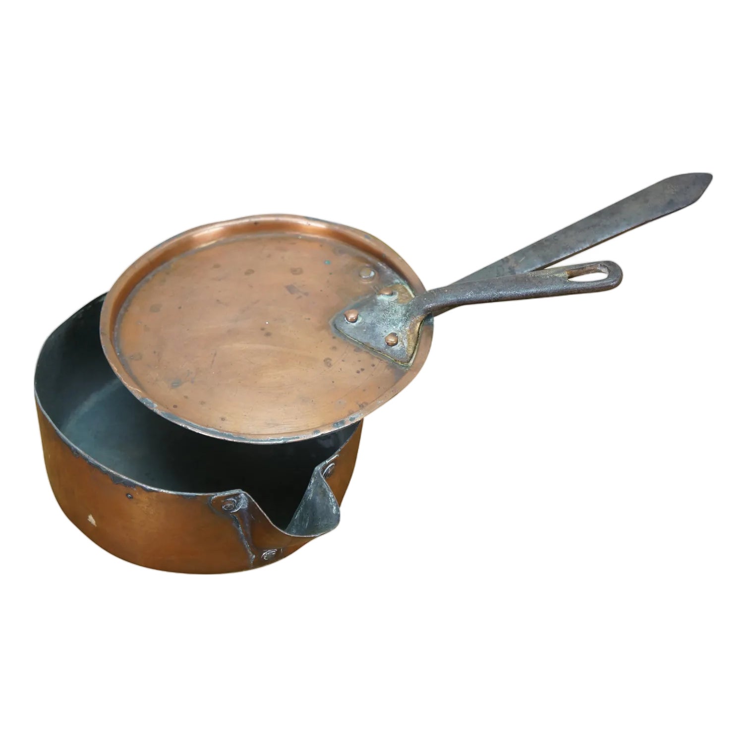 Antique French Dovetailed Copper Sauce Pan Candy Making Sugar Pot & Lid ...