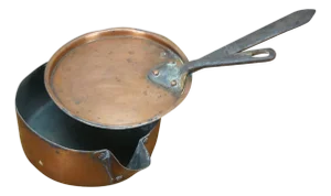 Antique French Dovetailed Copper Sauce Pan Candy Making Sugar Pot & Lid