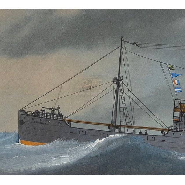 Italian School Early 20th Century "Ss Dochra". 27" X 35' Titled Lower Center. Gouache, Framed For Sale - Image 4 of 6