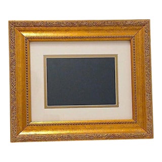 Vintage Beautiful Gold Wood Picture Frame 13x11 Has Glass & Matt Regency Ornate For Sale