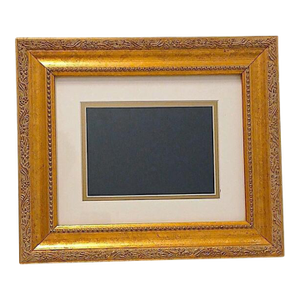 Vintage Beautiful Gold Wood Picture Frame 13x11 Has Glass & Matt Regency Ornate