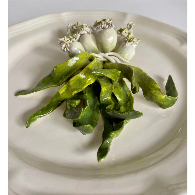 Late 20th Century Late 20th Century Eva Gordon Trompe L’Oeil Scallion Plate, Signed Canadian Studio Pottery For Sale - Image 5 of 12