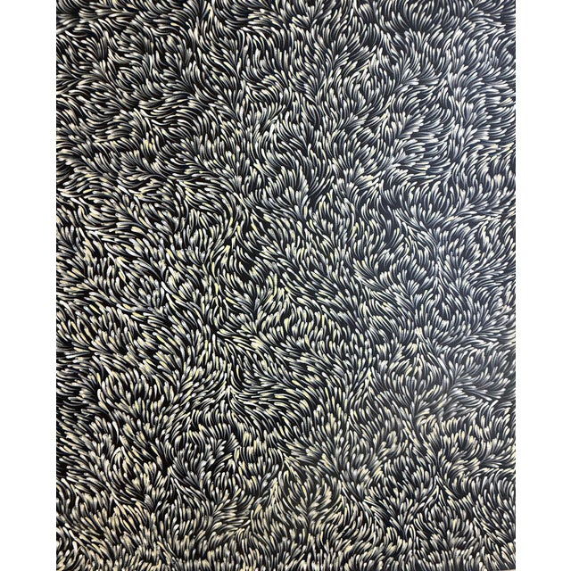 Black Medicine Leaves Dreaming Large Australian Aboriginal Painting Gloria Petyarre For Sale - Image 8 of 10