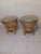 1980s Bamboo Rattan Wicker End Table Coastal Glass Top Set of Two For Sale - Image 4 of 5