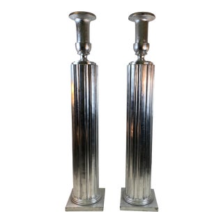 Art Deco Revival Wood Torches - a Pair For Sale