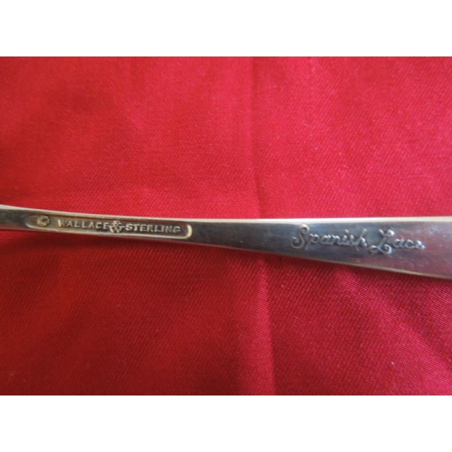 Mid 20th Century 1960s Wallace Sterling Silver Bon Bon Nut Spoon - Spanish Lace Pattern For Sale - Image 5 of 5