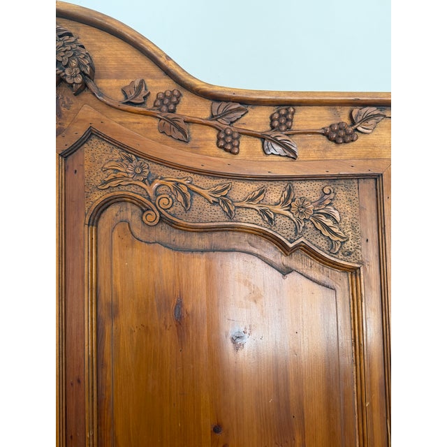 Wood Antique Hand Carved Wardrobe For Sale - Image 7 of 12