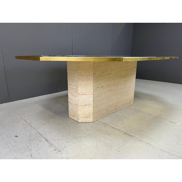 Metal Vintage Etched Brass Art Table with Glass by Roger Vanhevel, 1970 For Sale - Image 7 of 12