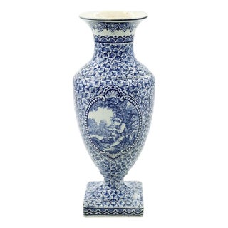 Mehlem Square Base Porcelain Vase by Franz Anton, 20th Century For Sale