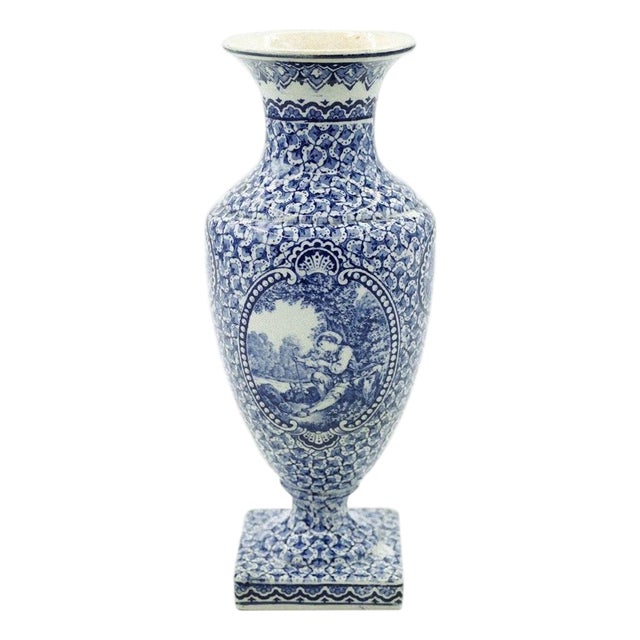 Mehlem Square Base Porcelain Vase by Franz Anton, 20th Century For Sale