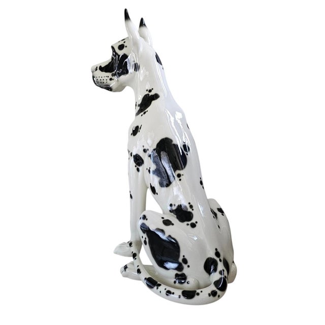 1980s Life Size Great Dane Porcelain Dog Sculpture by Lladro Hispania of Spain For Sale In Los Angeles - Image 6 of 18